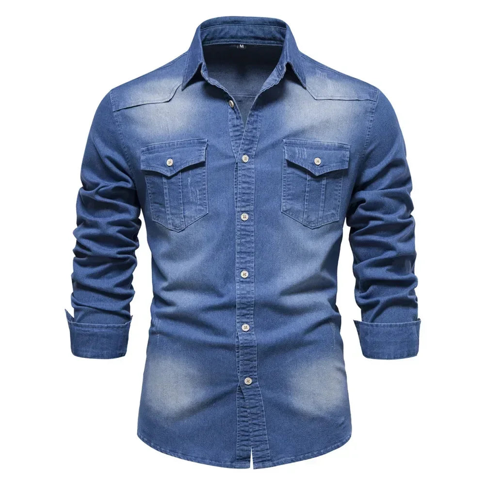 Shirt Men Long Sleeve Quality Cowboy
