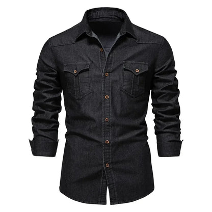 Shirt Men Long Sleeve Quality Cowboy