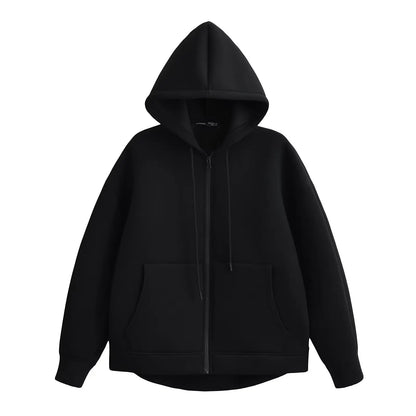 Women's Zipper Hoodie Coat High Street Double
