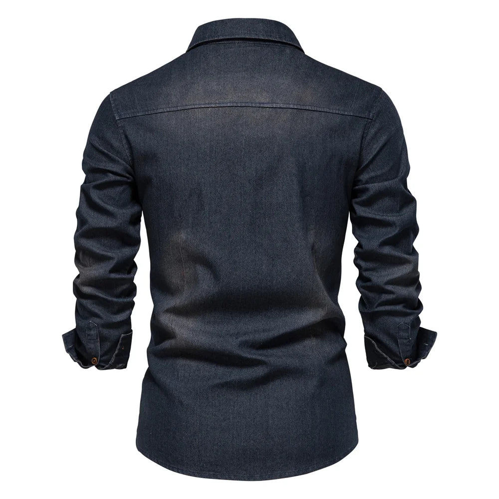 Shirt Men Long Sleeve Quality Cowboy
