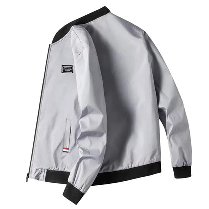 Fur Men's Casual Long Sleeve Zipper Baseball Collar