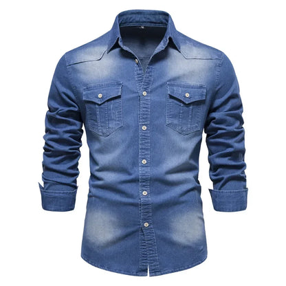 Shirt Men Long Sleeve Quality Cowboy