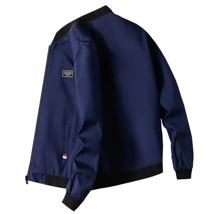 Fur Men's Casual Long Sleeve Zipper Baseball Collar